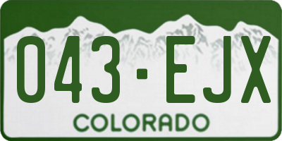 CO license plate 043EJX