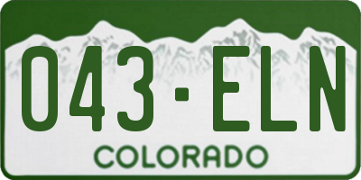 CO license plate 043ELN