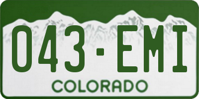 CO license plate 043EMI