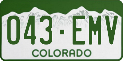CO license plate 043EMV