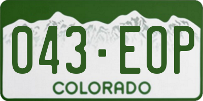 CO license plate 043EOP