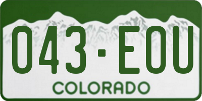 CO license plate 043EOU