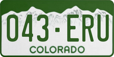 CO license plate 043ERU