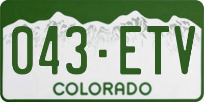 CO license plate 043ETV