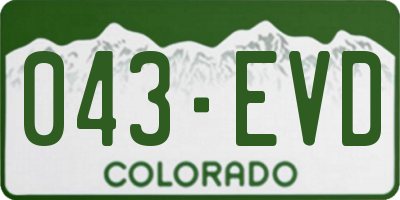 CO license plate 043EVD