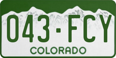 CO license plate 043FCY