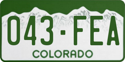 CO license plate 043FEA