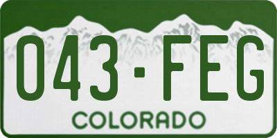 CO license plate 043FEG