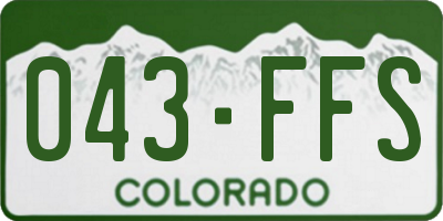 CO license plate 043FFS