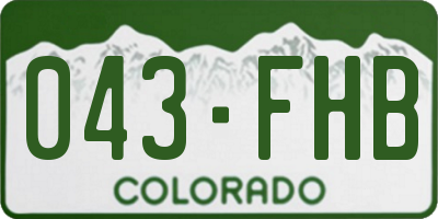 CO license plate 043FHB