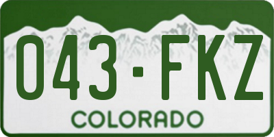 CO license plate 043FKZ