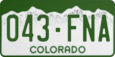 CO license plate 043FNA