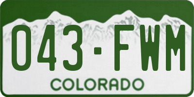 CO license plate 043FWM