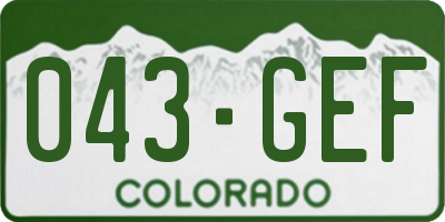 CO license plate 043GEF