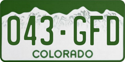 CO license plate 043GFD