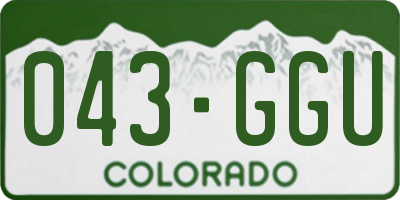 CO license plate 043GGU