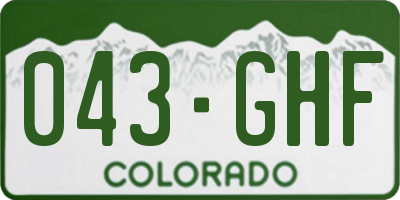 CO license plate 043GHF