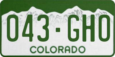 CO license plate 043GHO