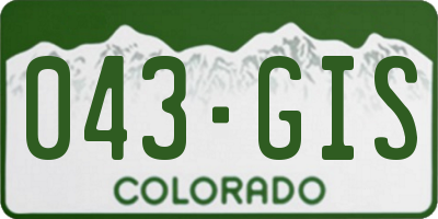 CO license plate 043GIS