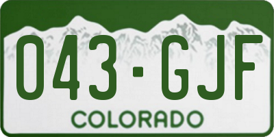 CO license plate 043GJF