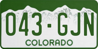 CO license plate 043GJN