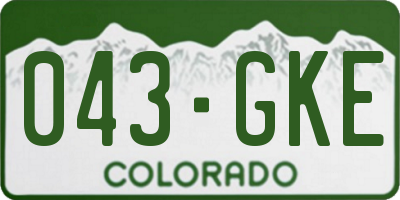 CO license plate 043GKE
