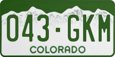 CO license plate 043GKM