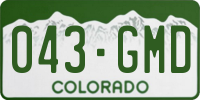 CO license plate 043GMD