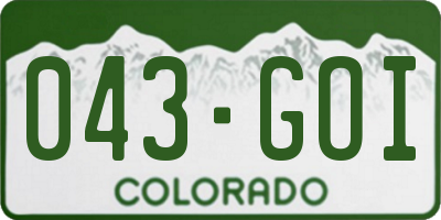 CO license plate 043GOI