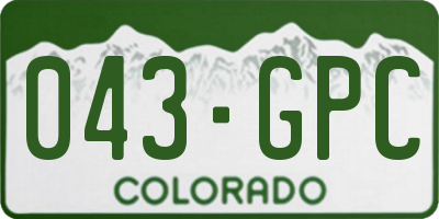 CO license plate 043GPC