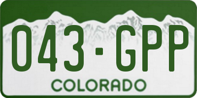 CO license plate 043GPP