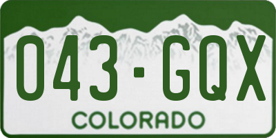 CO license plate 043GQX