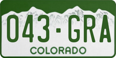 CO license plate 043GRA