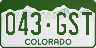 CO license plate 043GST