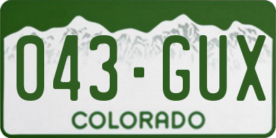 CO license plate 043GUX
