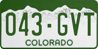 CO license plate 043GVT