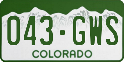 CO license plate 043GWS