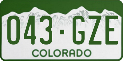 CO license plate 043GZE