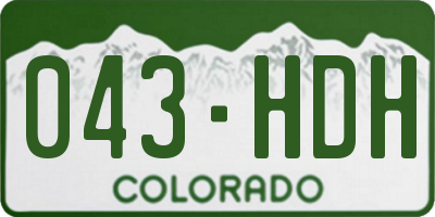 CO license plate 043HDH