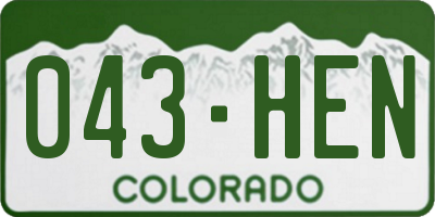CO license plate 043HEN