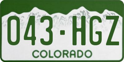 CO license plate 043HGZ