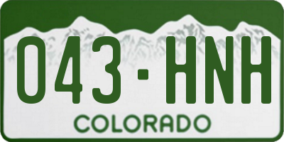 CO license plate 043HNH