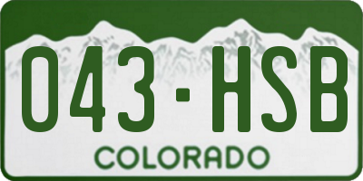 CO license plate 043HSB