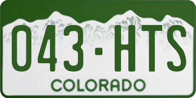CO license plate 043HTS