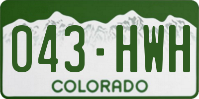 CO license plate 043HWH