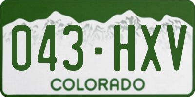CO license plate 043HXV