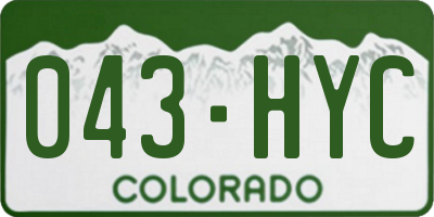CO license plate 043HYC