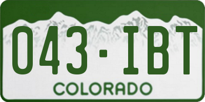 CO license plate 043IBT