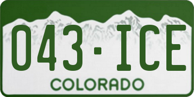 CO license plate 043ICE