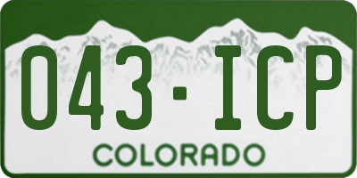 CO license plate 043ICP
